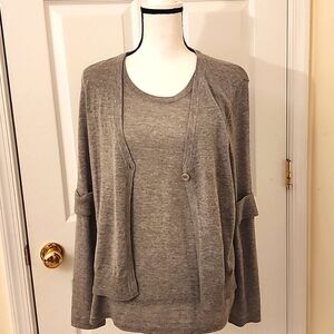 St. John Fine Merino Wool Double Layer Sweater L